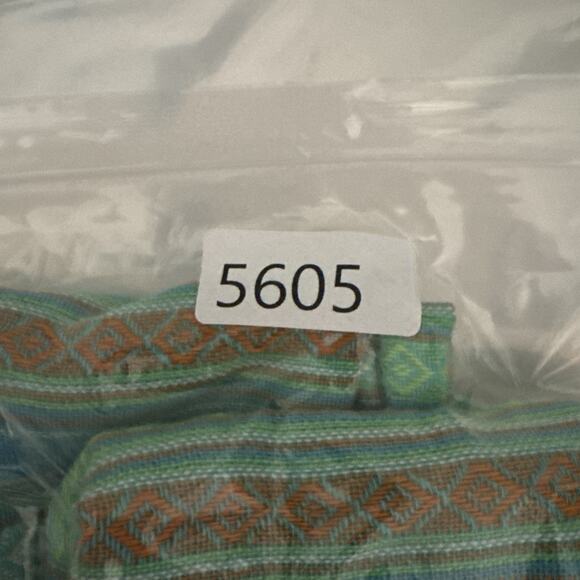 Handmade Dress Medium Green Blue Boho Hippie Striped Tunic Festival Sleeveless - Picture 7 of 8